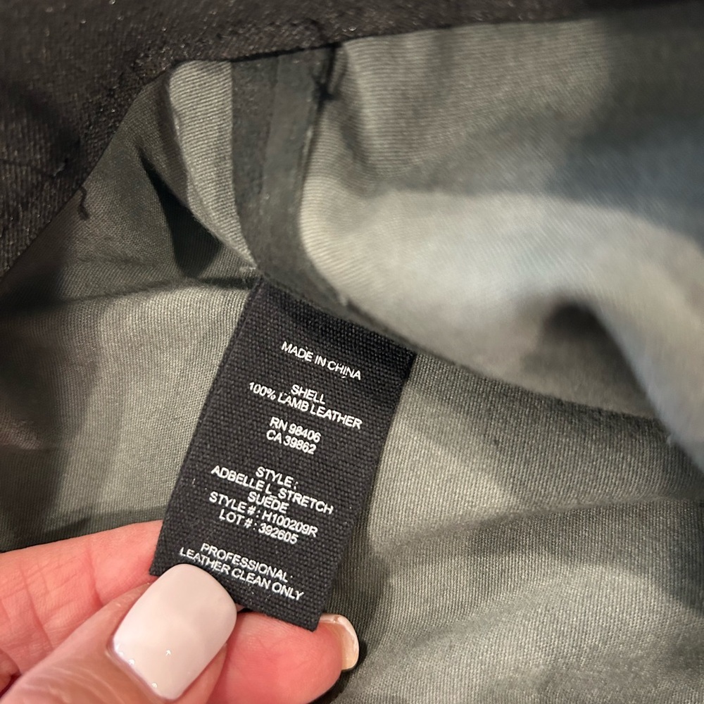 Theory Adbellel Stretch Suede High Waist Skinny Leggings Black Size 8 - Picture 7 of 7